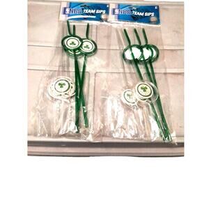 NBA Celtic Drinking Strays 2 Packs 12 Strays New Plastic